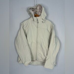 L.L.Bean full-zip fleece jacket in a light, neutral color Size XL
